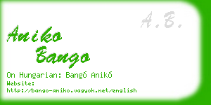 aniko bango business card